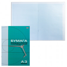 Бумага масштабно-координатная HATBER, А3, 295х420 мм, голубая, на скрепке, 8 л.